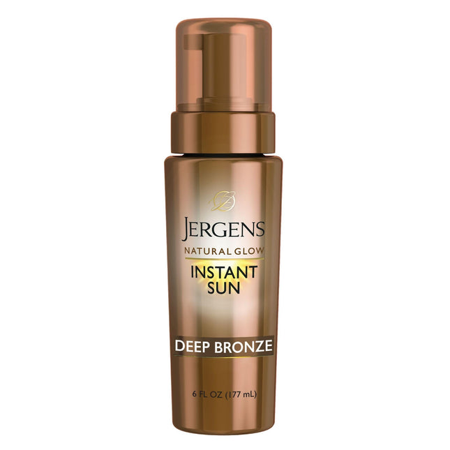 Jergens Natural Glow Instant Sun Body Mousse, Self Tanner for Deep Bronze Tan, S