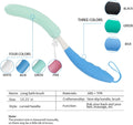 15.35" Back Bath Brush with Sponge,Back Scrubber Bath Mesh with Curved Long Handle Bath Body Brush for Elderly Aid Bathing and Shower Black+Pink