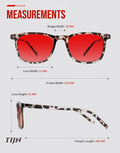 TIJN Blue Light Blocking Glasses, Square Frame for Computer Gaming Leopard Red