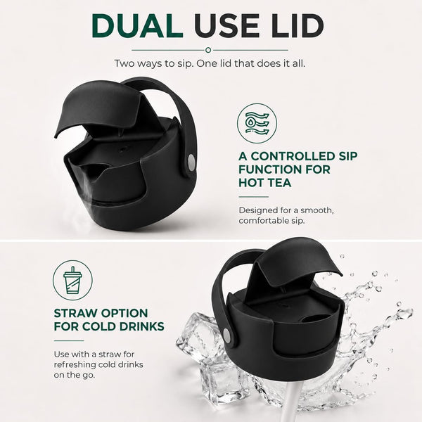 22 oz Ceramic Lined Tea Infuser Travel Tumbler, Micro-Mesh Stainless Steel Infuser, Pure Taste Ceramic Interior, Triple Insulated 12hr Hot Cold,