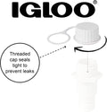 Igloo Cooler Threaded Drain Plug Caps with Plastic Tether 20049 White Small