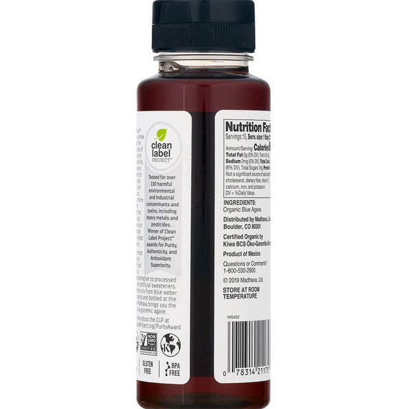 Madhava Organic Amber Raw Blue Agave - 11.75 Oz