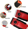 Plastic Razor Blade Scraper Hand Held Window Vinyl Tint Scraper with Protective Cover Razor Blade Red Scraper,10 Metal Razor Blades 10 Black