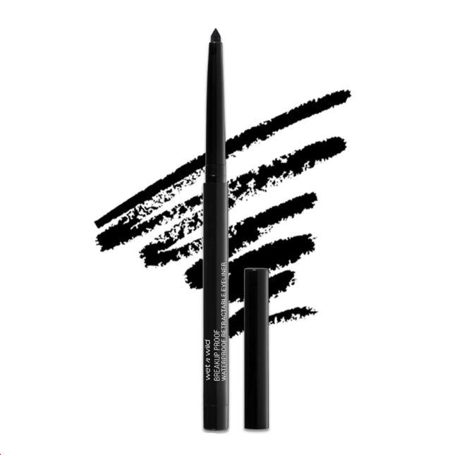 Wet N Wild Mega Last Breakup Proof Retractable Eyeliner - Ultra-Fine Brush, Wate