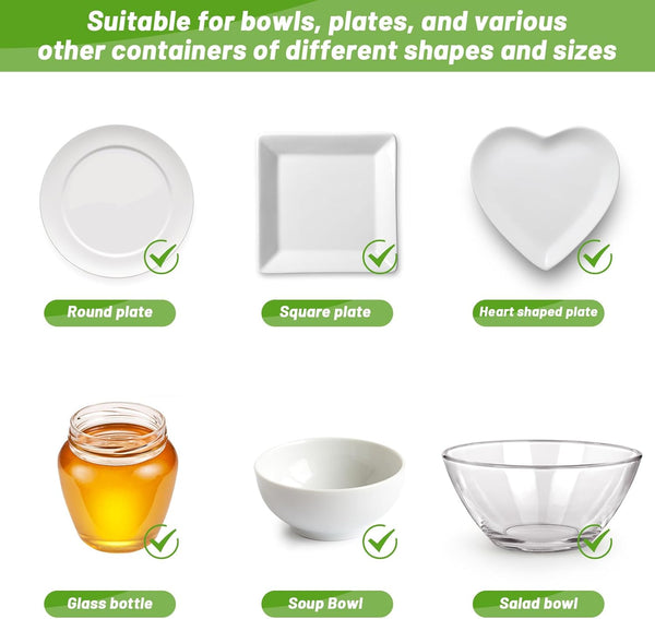 90Pcs Reusable Elastic Food Bowl Storage Covers, Sublaga Bowl Covers, Variety of 5 Translucent Stretchable Sizes and Colorful Dish Plate Covers,