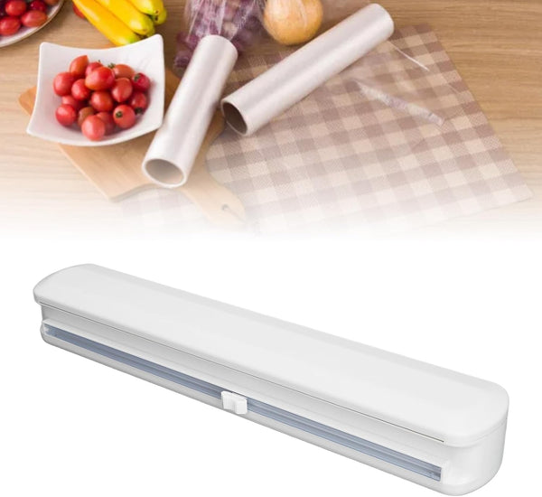 Cutting Plastic Wrap Dispenser with Slide Cutter,And Reusable for Tin Foil, Design (40X35Cm / 15.7X13.8In)