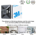 3/4" Strong Back-Glue Self Adhesive White Cable Zip Tie Mounts 100pcs with 8" Ties, Screws, Outdoor Sticky Wire Fasteners Cable Clips Management
