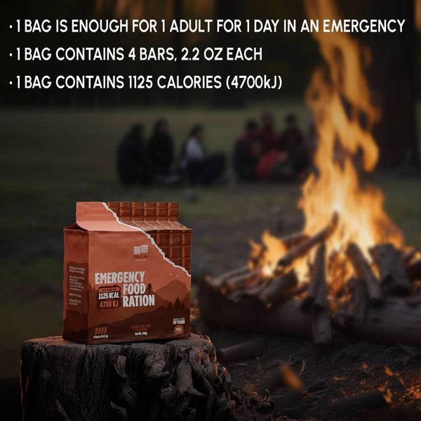 Emergency Food Supply - Chocolate Survival Ration - 20 Years Shelf Life - 1 Day Chocolate 1-Day