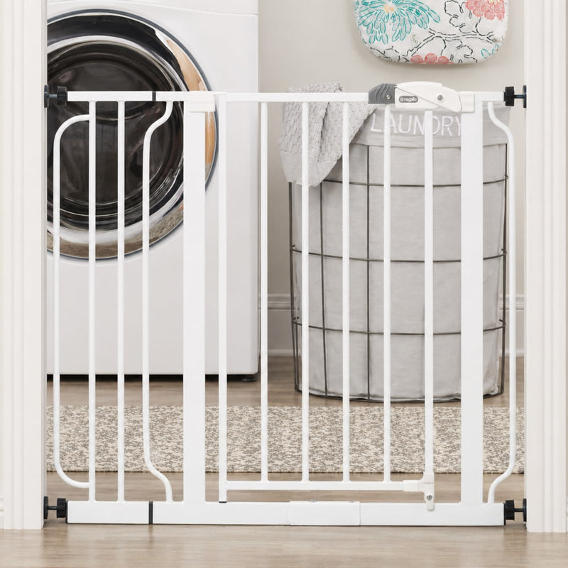 Regalo Safety 29"-38.5" Easy Step Baby Gate, Bottom of Stairs & Doorways White 29-38.5"W x 30"H