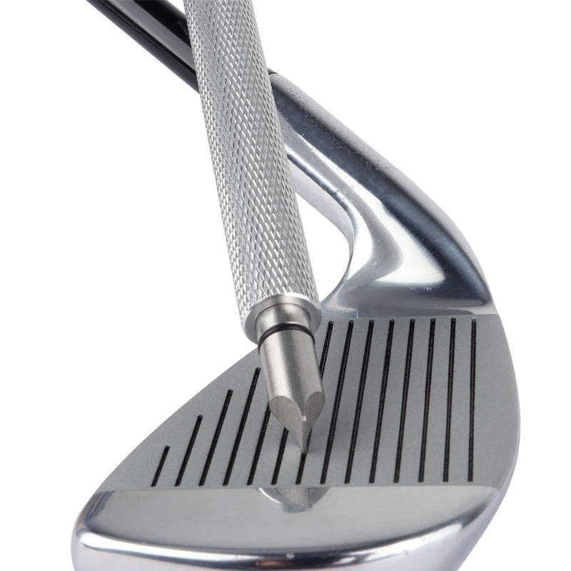 Bulex Golf Club Groove Sharpener, Re-Grooving Tool and Cleaner for Wedges & Irons - Generate Optimal Backspin - Suitable for U & V-Grooves Silver