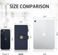 Travelambo Women's Wallet RFID Blocking Trifold Clutch Large Capacity Credit Card Holder Travel Purse ReNapa Blue Navy