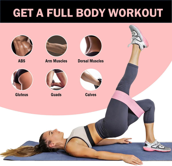 Non-Slip Fabric Resistance Bands for Working Out, Loop Exercise Bands for Booty Leg, Butt, Glute, Stretch Workout Bands for Women & Men, Hip