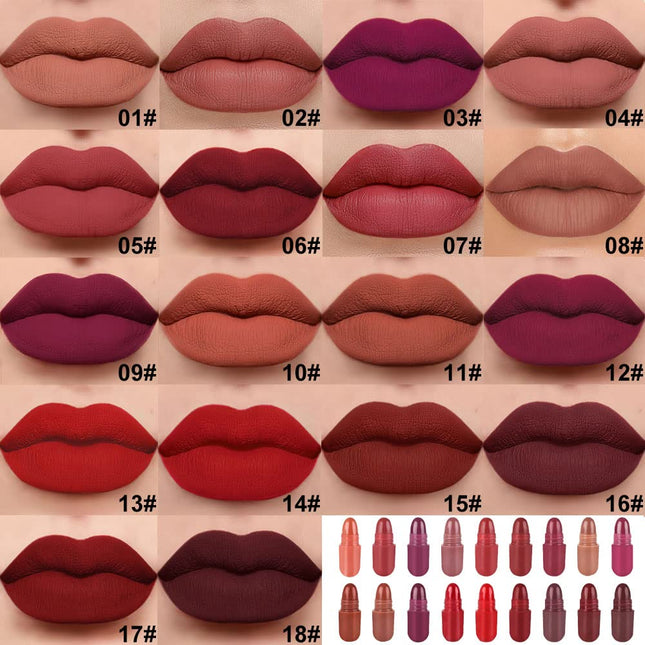 Evpct 18Pcs Capsule Pills Lipstick Mini Matte Lipstick Set for Women Long Lastin