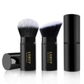 LORYP Retractable Kabuki Foundation Brush 2 Pack Travel Makeup Brush Set Light Black