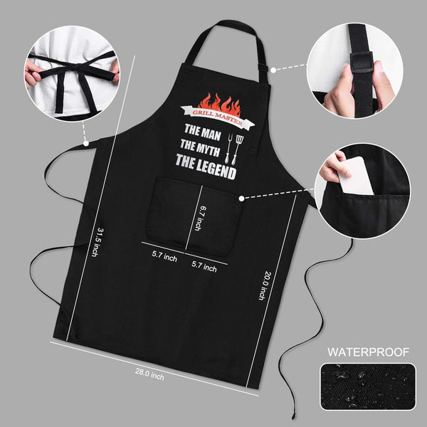 LYLPYHDP Funny Aprons for Men - Adjustable Neck Strap, Waterproof & Oilproof! Perfect for Grilling - Ideal Husband Birthday Gift & Gifts for