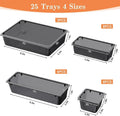 SpaceHacks 25 PCS Plastic Drawer Organizer Set, 4-Size Versatile Organizer Tool Trays & storage Bins for Makeup, Jewelry, and Gadgets in Bathroom,
