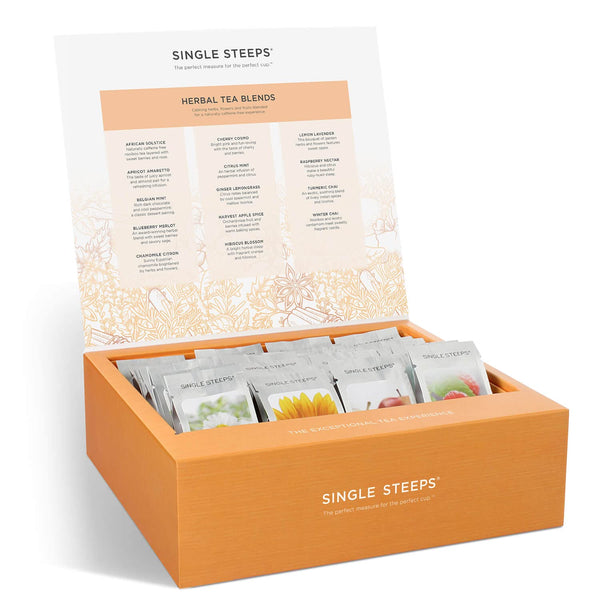 Tea Forte Herbal Tea Assortment Single Steeps Loose Leaf Premium Tea Gift Set Sampler, 28 Count, 2 of Each Assorted Blends Pre-Portioned Single
