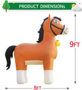 DomKom 9FT Clydesdale Horse Inflatables Christmas Spring, Farm Ranch Giant Blow up Animals Cute, Decorations Outdoor Yard Built-in LED Lights Big