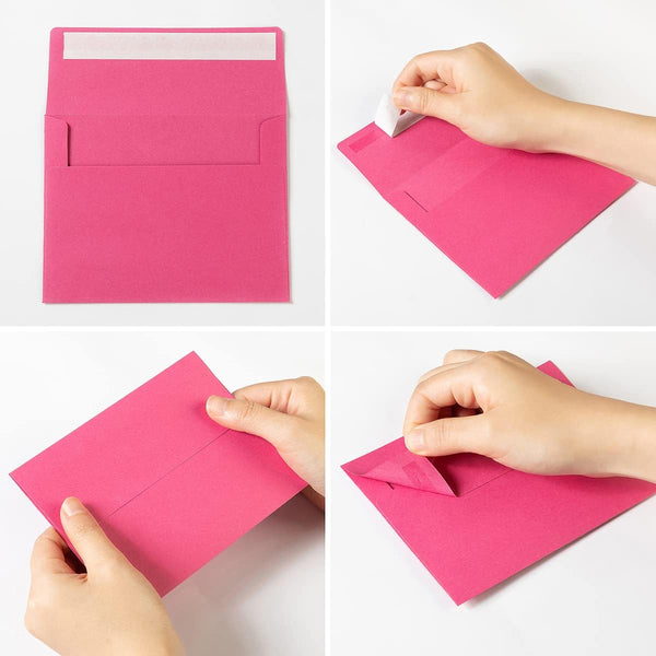 100 Pack A2 Colorful Invitation Envelopes Self-Adhesive, 4.37 x 5.75 Inches | For Wedding & Party Invitations, For Greeting Cards & Announcements,
