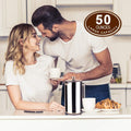 Secura French Press Coffee Maker, 304 Grade Stainless Steel Insulated Coffee Press with 2 Extra Screens, 50oz (1.5 Litre), Silver Silver 50 oz