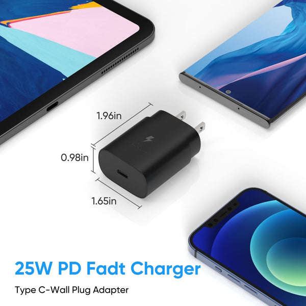 USB C Charger Block, 25W USBC Super Fast Charging Adapter for Iphone 16 15 14 13 Pro Max Samsung Galaxy S25/S24 Ultra/S23/S22/S21/S20/Note20, Wall