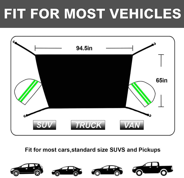 Windshield Snow Cover with Side Mirror Covers, Protects Windshield and Wipers from Weatherproof, Rain, Sun, Frost, Extra Large Size Fits for Most