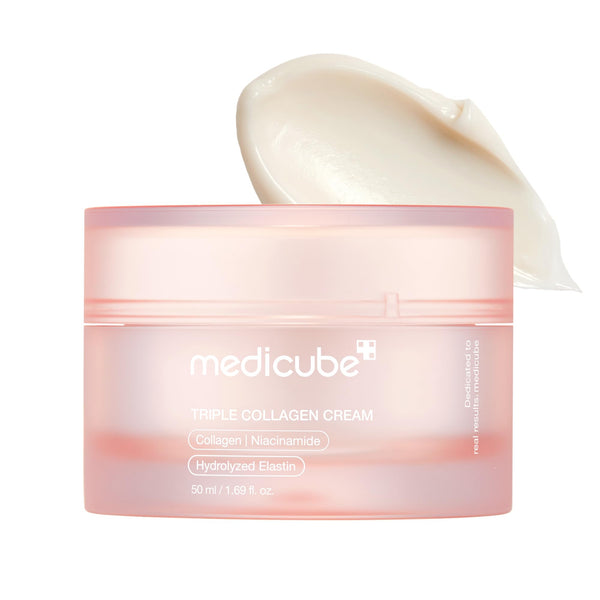 Medicube Triple Collagen Cream - Hydrating & Firming Moisturizer with Hyaluronic Acid, Premium Elastin, Shea Butter - Wrinkle Care & Boosts
