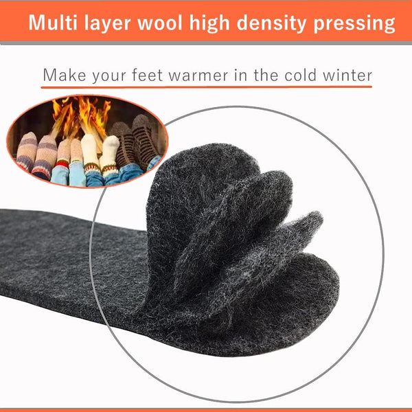 Wool Felt Warm Insoles,Soft Insert Insoles for Boots and Shoes,Wool Insoles for Men Women (Men's 9/Women's 10) Men's 9/ Women's 10 Wool Felt