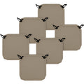 Easy-Going Waterproof Patio Seat Cushion Covers 22x20x4 inch 6 Pack Replacement Non-Slip Outdoor Cushion Slipcover with Zipper and Adjustable
