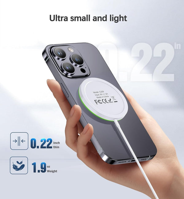 Magnetic Wireless Charger 15W Mag Safe Charger-Fast Charging Pad Compatible with Iphone16/15/14/13/12 Series & Airpods 2 3 Pro-Led Mag-Safe Pad