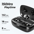 Tribit Wireless Earbuds, 110H Playtime Bluetooth 5.3 IPX8 Waterproof Touch Control True Wireless Bluetooth Earbuds with Mic Earphones In-Ear Deep