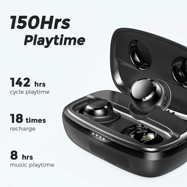 Tribit Wireless Earbuds, 110H Playtime Bluetooth 5.3 IPX8 Waterproof Touch Control True Wireless Bluetooth Earbuds with Mic Earphones In-Ear Deep