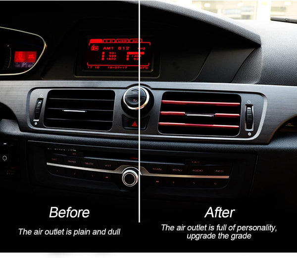20 Pieces Car Air Conditioner Decoration Strip for Vent Outlet, Universal Waterproof Bendable Air Vent Outlet Trim Decoration, Suitable for Most