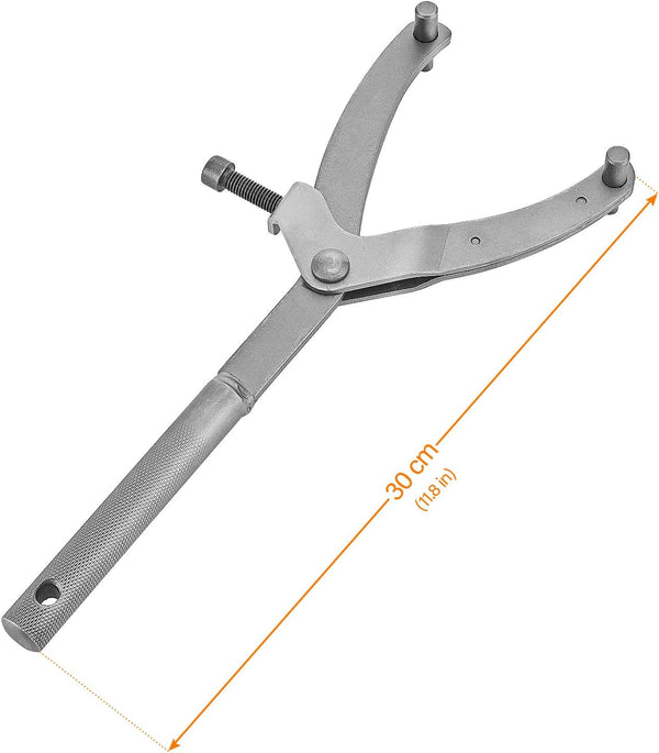 TRKIMAL Adjustable Locking Spanner Wrench Clutch, Wrench Holder Hub Rotor Flywheel Sprocket Spanner Wrench Set Fan Clutch Removal Tool for Scooter