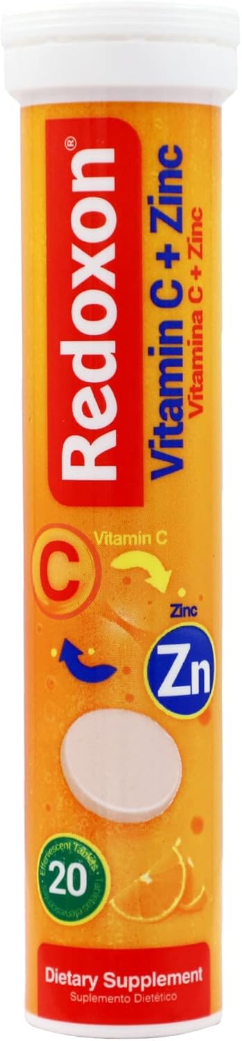 Redoxon Vitamin C + Zinc, Effervescent Tablets of Vitamin C and Zinc, Helps Support Your Immune System, Orange Flavor, 20 Effervescent Tablets,