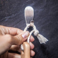 Toem® Loofah Back Scrubber for Shower | Bamboo Charcoal | Long Handle Slate Grey