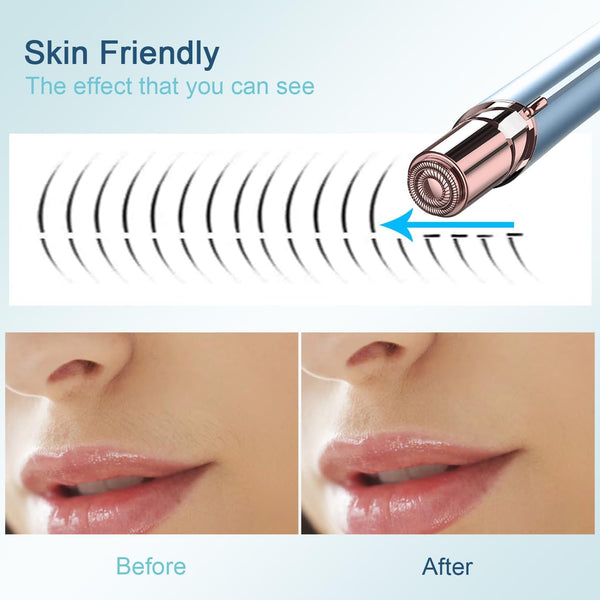 Facial Hair Removal for Women, Electric Painless Facial Hair Remover for Face, Lip, Chin with USB Rechargeable