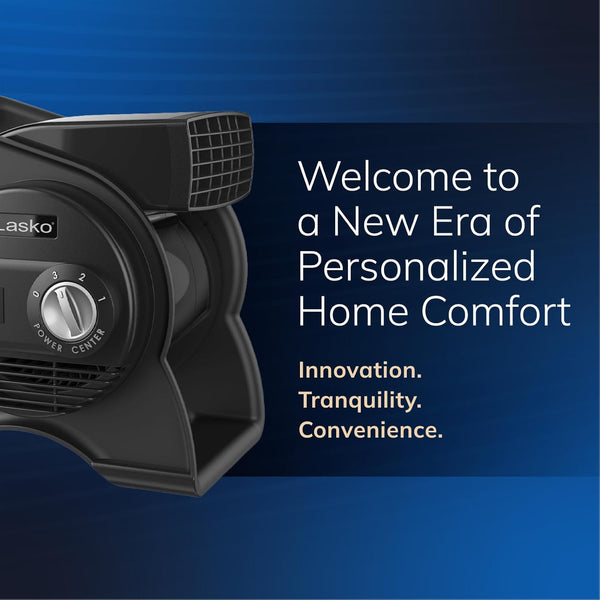 Lasko High Velocity Portable Utility Fan - Adjustable Air Mover Blower Fan for Bedroom, Office Desk, Garage, and Home - With 2 Outlets 120V - 3