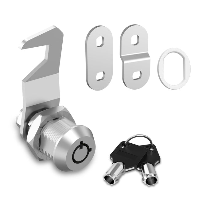 1 Pack Tool Box Lock with Keys, 5/8" Tubular Cam Lock Keyed Alike, Hook Cam Toolbox Locks Fits for Mailbox File Cabinet Drawer RV Storage Door
