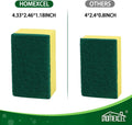 HOMEXCEL Heavy Duty Scrub Sponges Kitchen 60 Count, Extra-Large Sponges for Cleaning Kitchen and Household, Dish Scrubber for Washing Dishes, Pots