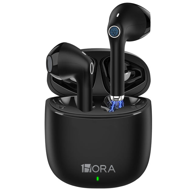 1 Hora Wireless Earbuds, Bluetooth 5.3 Ear Buds with Charging Case, Clear Calls, Deep Bass, Touch Control, Lightweight in-Ear Headphones