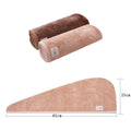M-bestl 2 Pack Hair Drying Towels, Hair Wrap Towels, Absorbent Microfiber Hair Towel Turban with Button Design to Dry Hair Quickly(Coffee& Pink)