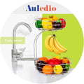 Auledio 2-Tier Countertop Fruit Vegetables Basket Bowl Storage With Banana Hanger,Chrome