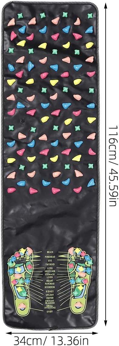NOLITOY Foot Massage Mat, Pressure Point Massage Pad Reflexology Walk Stone Road anti Fatigue Standing Mat for Office Workers Students Elderly