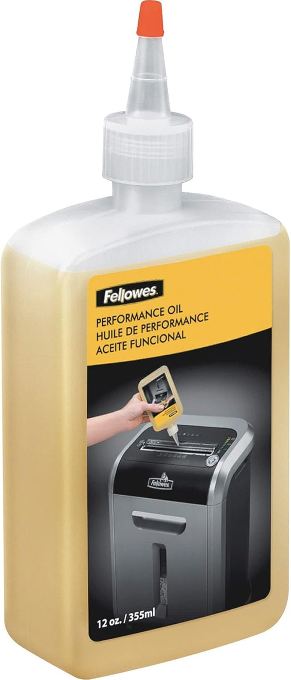 Fellowes Powershred Performance Shredder Oil, 12 Oz. Extended Nozzle Bottle (35250) (Pack of 1)