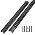 LONTAN 12 Inch Full Extension Ball Bearing Drawer Slides 2 Pairs Side Mount Cabinet Rails Tool Box Trash Can Glides Black Heavy Duty Kitchen