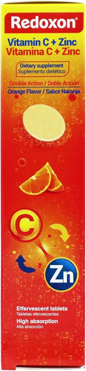 Redoxon Vitamin C + Zinc, Effervescent Tablets of Vitamin C and Zinc, Helps Support Your Immune System, Orange Flavor, 20 Effervescent Tablets,