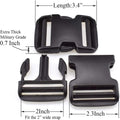 2 Inch Belt Buckle Clip, 2 Pack Quick Side Release Buckles Extra Thick Dual Adjustable Heavy Duty Plastic Buckle Replacement for 2''(50mm) Nylon