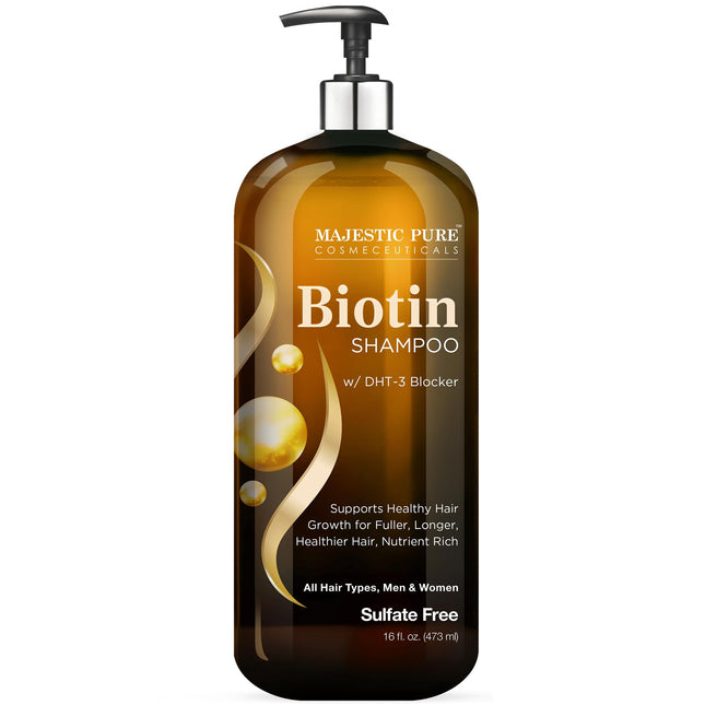 Majestic Pure Biotin Shampoo - Volumizing Shampoo for Hair Loss - with DHT-3 Blo