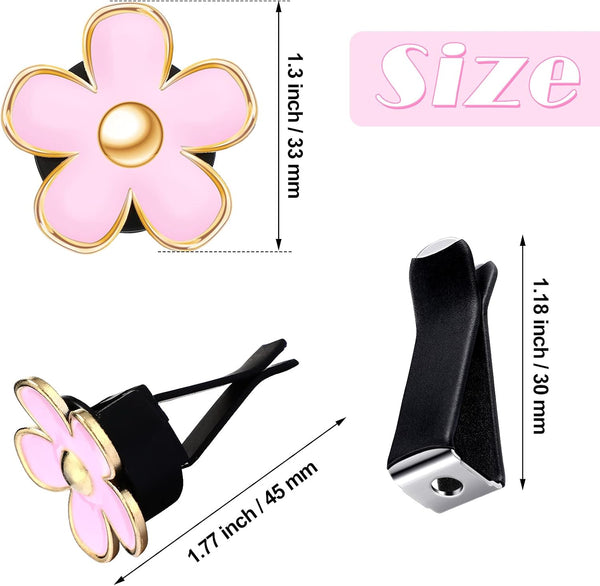 Frienda 6 Pcs Daisy Flower Air Vent Clip Accessories Air Conditioning Outlet Clip Car Air Freshener Dashboard Accessories Charm Car Inter Decor(3